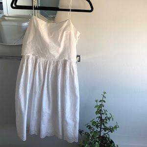 white lace cami dress